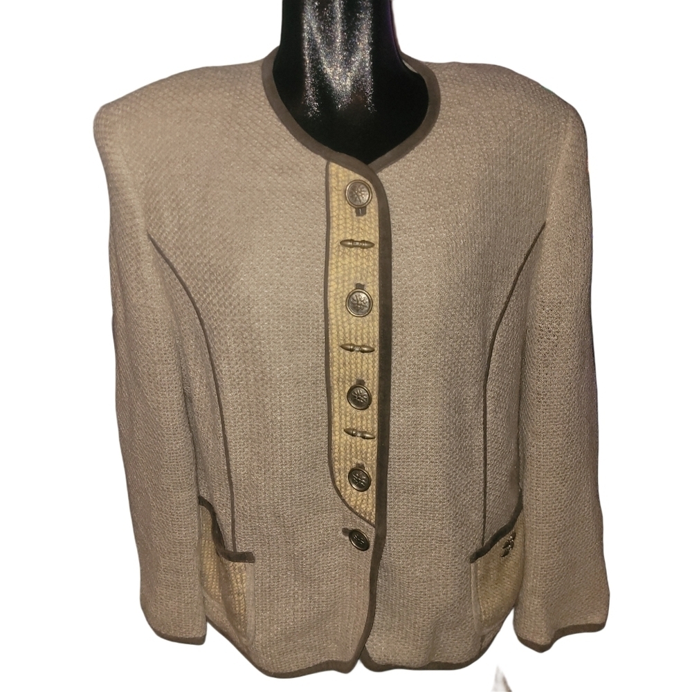 Meico Landhaus Look Vintage 90's Beige Blazer Size 12